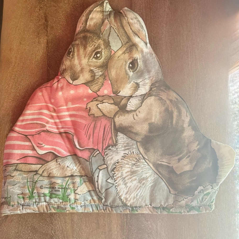Vintage Rabbit Teapot Cozy Cover Beatrix Potter Style Peter Rabbit